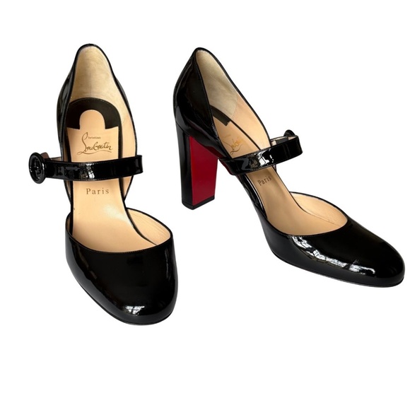 Christian Louboutin Black Patent Leather Mary Jane Size 11.5 (41.5) - Picture 4 of 9